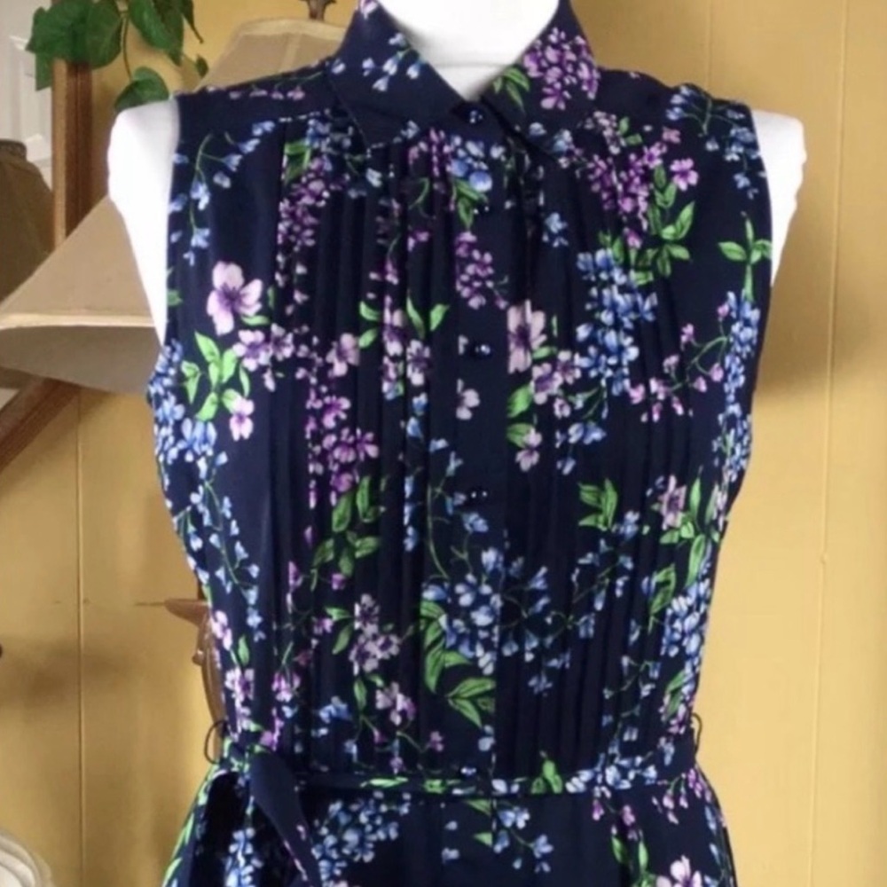 Nanette Lepore Pleated Floral midi Shirtdress
